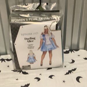 WONDERLAND Darling Alice Plus-Size 1X (16/18W) Costume - Blue and White